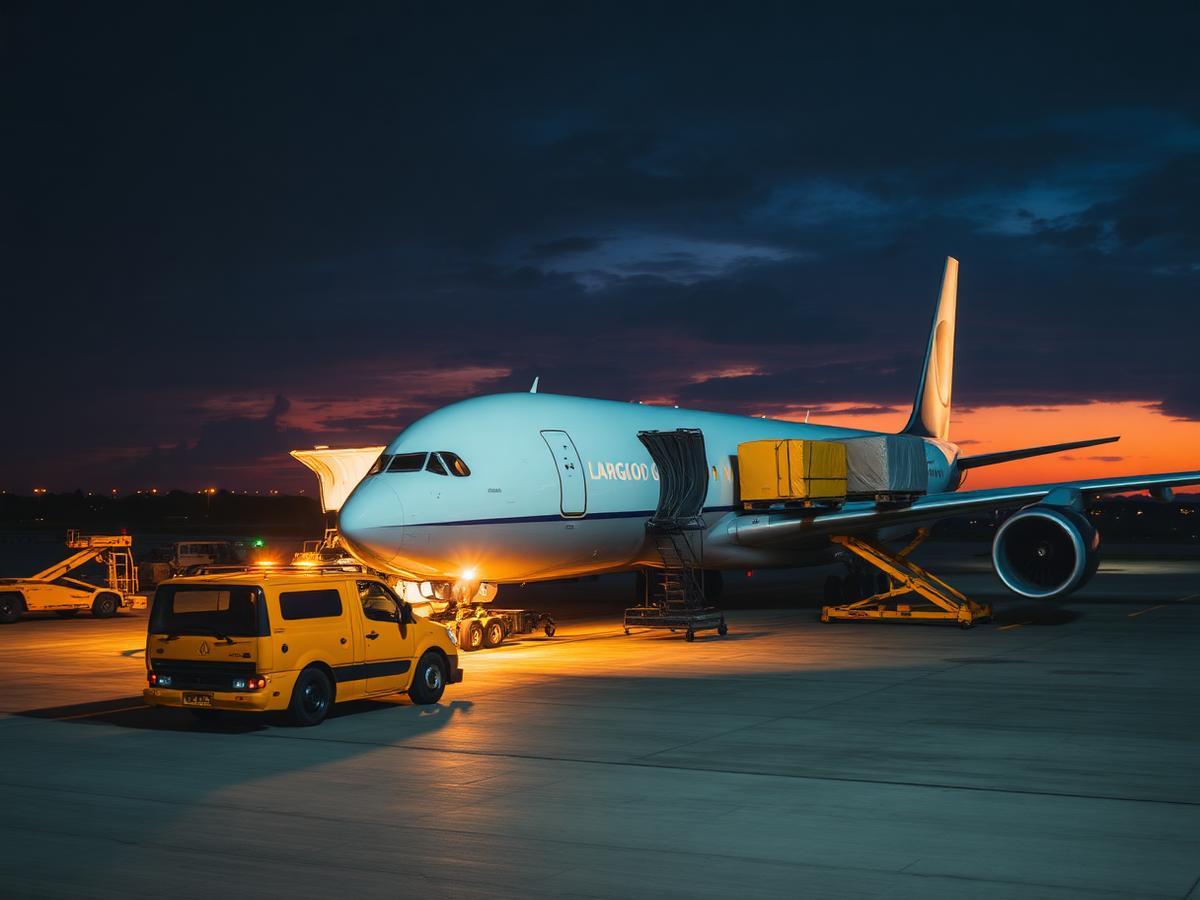 Cargo plane being loaded